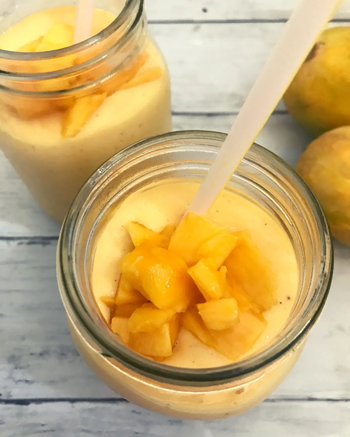 mango smoothie in a glass